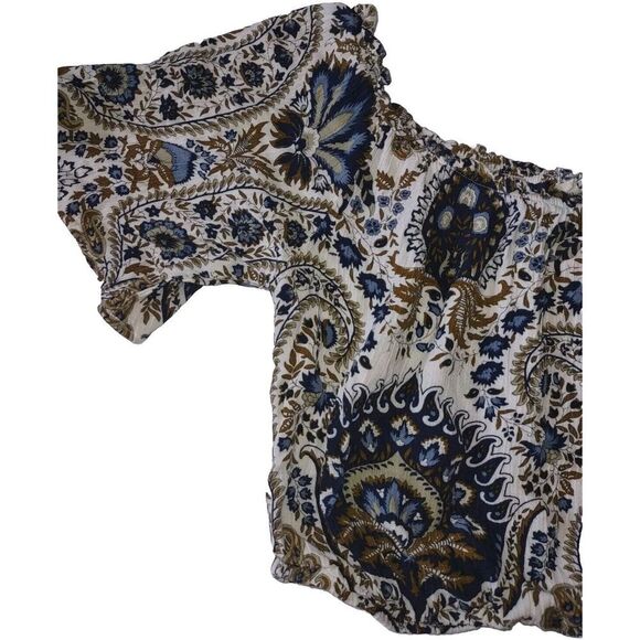 5/$25 Sz L Crop Top Peasant Floral Boho Hippie Fairy - Picture 3 of 7